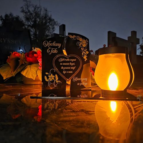 WIECZNY ZNICZ SOLARNY LED Statuetka dla TATY na Grób Wszystkich Świętych na Arena.pl