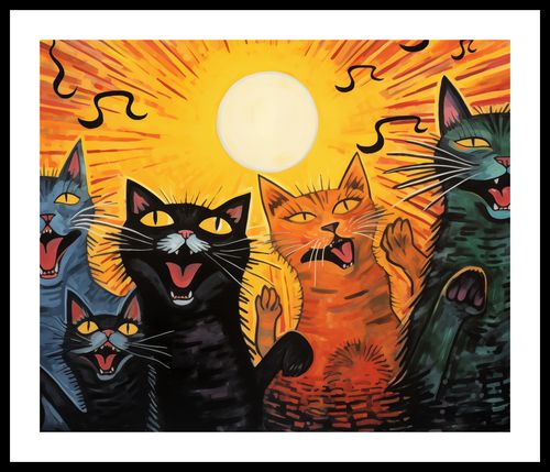 Plakat 60x50cm Kocie Koncertowanie na Arena.pl