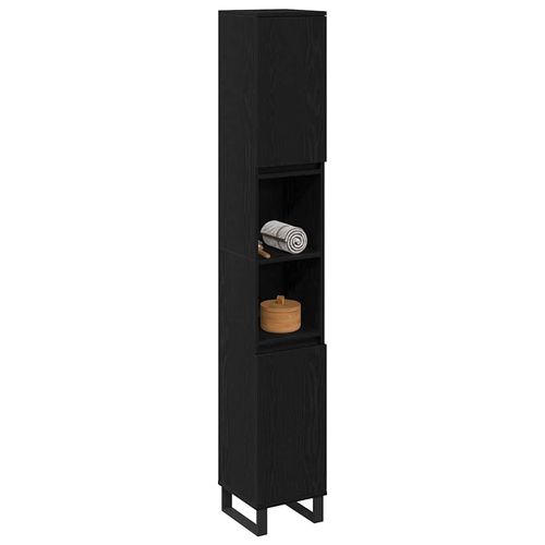 Szafka Łazienkowa z półką Czarny dąb 30 x 30 x 190 cm na Arena.pl