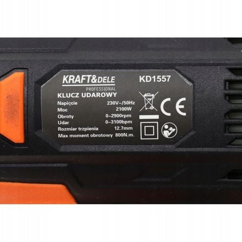 ELEKTRYCZNY KLUCZ UDAROWY 2100W 800Nm 1/2" WALIZKA +3 NASADKI KRAFT KD1557 na Arena.pl