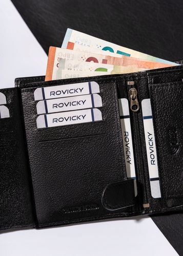 elegancki, duży portfel męski ze skóry naturalnej - rovicky na Arena.pl