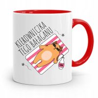 Kubek Czerwony Dla Szefowej Kierowniczka Bałaganu Z Nadrukiem Ze Zdjęciem