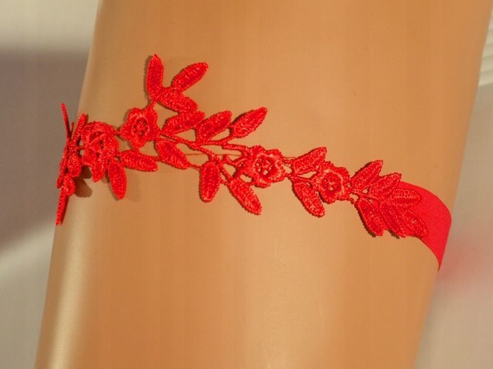 CZERWONA PODWIĄZKA studniówka podwiązki HAND MADE wysoka jakość MATURA 2024 zdjęcie 4