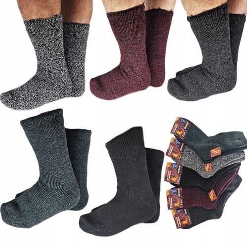 5X ZESTAW SKARPETY MĘSKIE ZIMOWE TERMICZNE TERMAL BARDZO CIEPŁE DO -25C na Arena.pl
