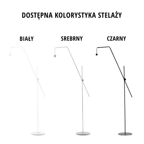 Czarna lampa stojąca na wysięgniku do czytania VIGO zdjęcie 12