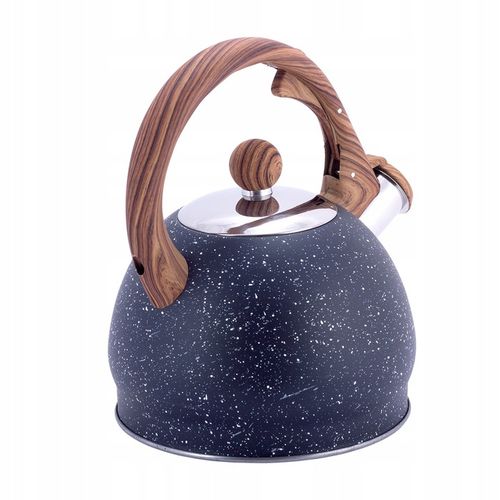 CZAJNIK NA GAZ INDUKCJA STALOWY Z GWIZDKIEM CZARNY marmurkowy 2l na Arena.pl