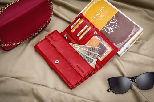 Damski Czerwony Gracio Portfel Skóra Naturalna BIG na Arena.pl