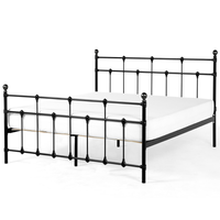 Łóżko metalowe 160 x 200 cm czarne LYNX