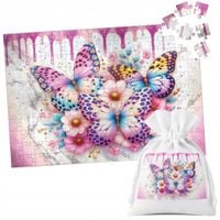PUZZLE TRADYCYJNE - MOTYL MOTYLE ROBAK SKRZYDŁA WIOSNA KWIATY - 120 el