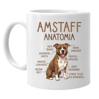 Amstaff anatomia - kubek na prezent dla miłośnika psów