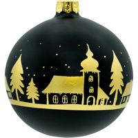 Bombki okrągłe złote miasteczko: czarne