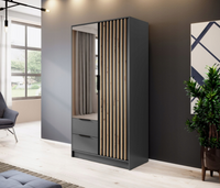 Szafa Lamele 105cm Grafit + Lustro NELA PS