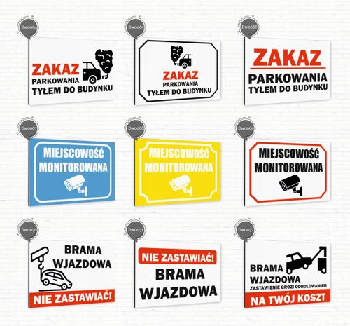 Tabliczka znak informacyjny 30x20 Biała PARKING Aluminiowa NADRUK UV na Arena.pl