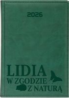 Kalendarz A6 2026 książkowy twój tekst napis TYGODNIOWY PLANER + IMIĘ
