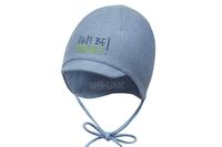 BROEL Basic 81 czapka dla chłopca wiązana z daszkiem jeans melanż 40-42
