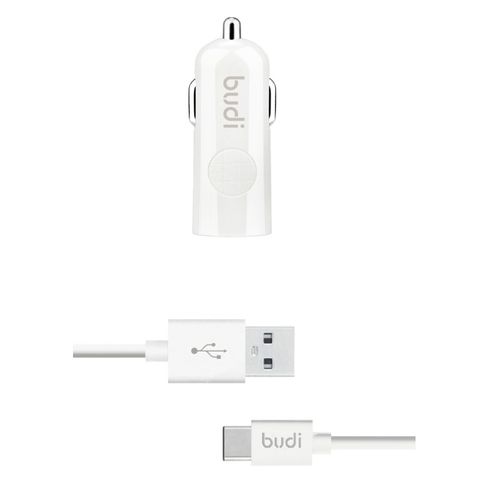 Ładowarka samochodowa USB + kabel USB-C (Biały) na Arena.pl
