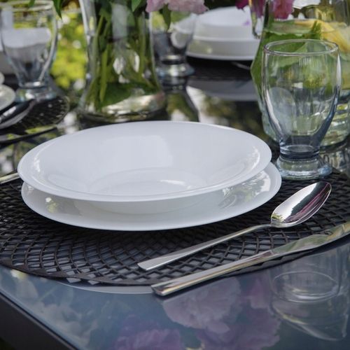 KOMPLET Talerz głęboki 6 sztuk CLASSIC 24,1cm białe szkło opal na Arena.pl