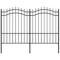 Ogrodzenie ogrodowe z włócznią, czarne, 239 x 150 cm, stal malowana proszko
