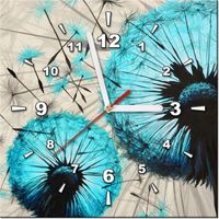 30CM 30CM ZEGAR ŚCIENNY OBRAZ DMUCHAWCE BEŻOWYM TLE DRUK PŁÓTNO