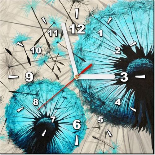 30CM 30CM ZEGAR ŚCIENNY OBRAZ DMUCHAWCE BEŻOWYM TLE DRUK PŁÓTNO na Arena.pl