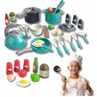 ZABAWKOWA KUCHNIA AKCESORIA KUCHENNE DLA DZIECI ZASTAWA STOŁOWA SZTUĆCE 32e