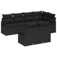 Zestaw Sof 7 pcs Czarny polirattan