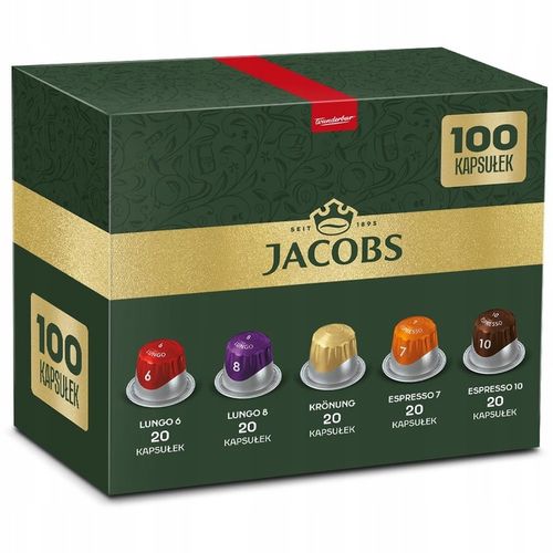 Kapsułki Jacobs do Nespresso(r)* Lungo, Kronung 6, Espresso, 90+10 GRATIS! na Arena.pl