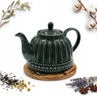 DZBANEK CZAJNIK CERAMICZNY ZAPARZACZ 1 L OLIWKOWA ZIELEŃ DO HERBATY I KAWY