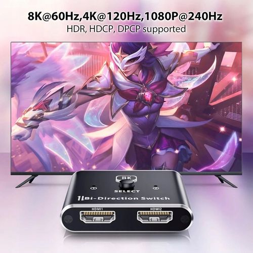 HDMI Switcher Splitter 8K – przełącznik dwukierunkowy HDMI 2.1 240Hz na Arena.pl