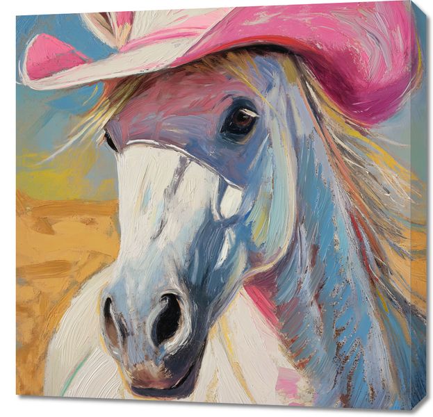 Obraz 70x70cm Różowy Kapelusz zdjęcie 1