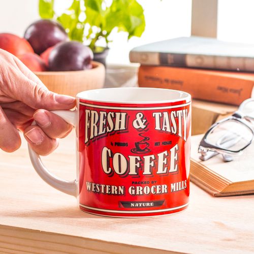 KUBEK CERAMICZNY COFFEE CZERWONY 400 ml na Arena.pl