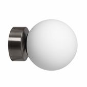Kinkiet okrągły ścienny MIJA 21085120 Kaspa kula szklana biała tytan