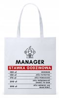 Torba Biała Eco Shopper Dla Managera Z Nadrukiem Ze Zdjęciem