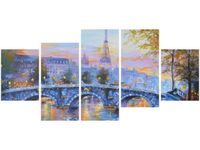 70CM 150CM OBRAZ 5 ELEM ALEJKA PARYŻU ŚCIENNY