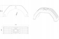 Błotnik do przyczepy samochodowej płaski 13-14" nadkole przyczepki 71/32cm