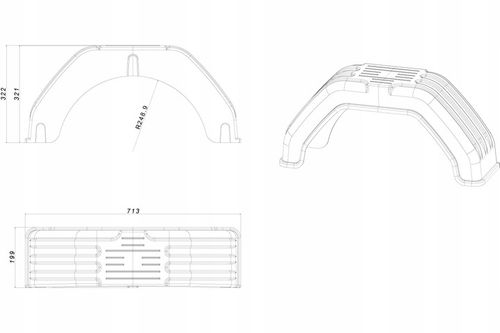 Błotnik do przyczepy samochodowej płaski 13-14" nadkole przyczepki 71/32cm na Arena.pl