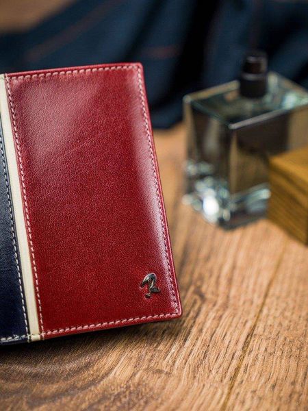 Pionowy portfel męski dwukolorowy, skóra naturalna hq zdjęcie 5