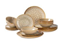 SERWIS OBIADOWY CERAMICZNY 18 ELEMENTÓW DLA 6 OSÓB LIGHT BROWN OMBRES INSTA