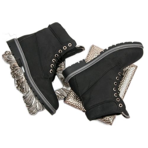 Czarne traperki damskie r.38 na Arena.pl