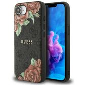 Etui Guess 4G Flowers Print MagSafe do   iPhone 16e czarny