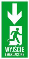 Tabliczka Grawerowana 20x10 znak BHP na drzwi wyjście ewakuacyjne strzałka
