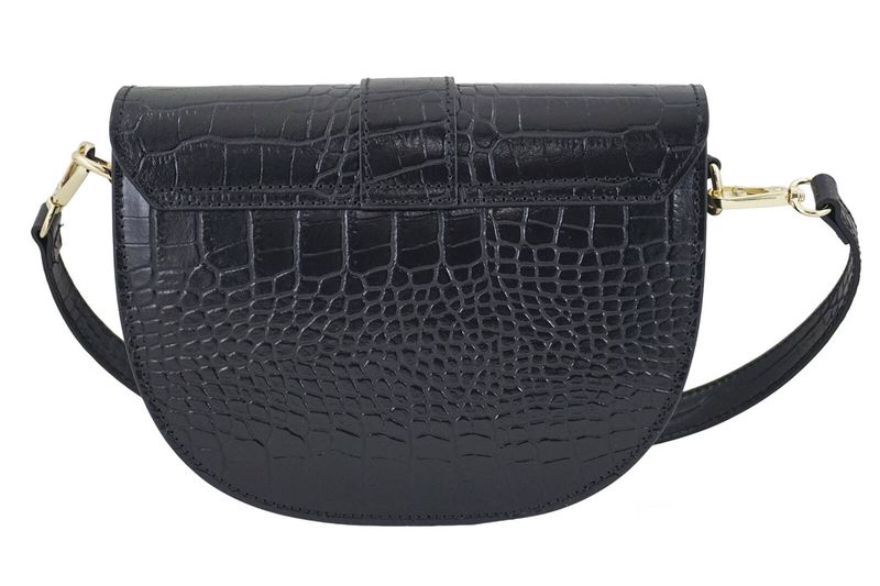 Listonoszka damska croco - Czarna zdjęcie 5