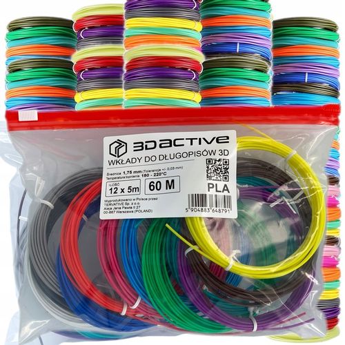 WKŁADY DO DŁUGOPISU 3D DLA DZIECI PLA FILAMENT 3D PEN 60 M ZESTAW STARTOWY na Arena.pl