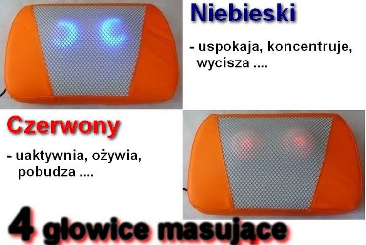 Poduszka masująca SHIATSU DO MASAŻU PLECÓW, KARKU, CIAŁA koloroterapia zdjęcie 5