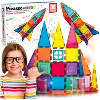 Klocki magnetyczne konstrukcyjne 36 el Picasso Tiles duże edukacyjne