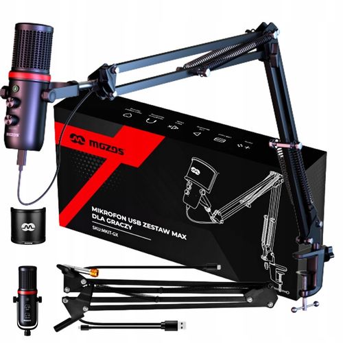 MOZOS MKIT-GX MIKROFON ZE STATYWEM NASTĘPCA MKIT-700PRO V2 DO KOMPUTERA na Arena.pl