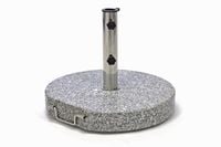 Podstawa z granitu i stali nierdzewnej okrągła z kółeczkami pod parasol 40k