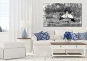 obraz xxl BOCIANY 2 - 120x70cm na płótnie ptak