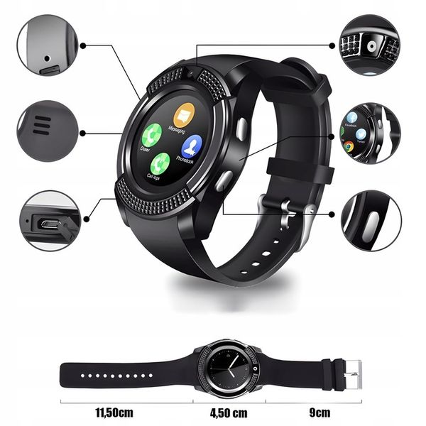 SMARTWATCH V8 ZEGAREK SMART WATCH PL KARTA SIM SD zdjęcie 8
