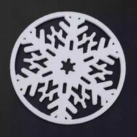 Podkładka filcowa pod kubek mata Boże Narodzenie 6 szt. białe płatek śniegu